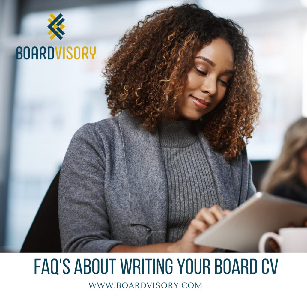 FAQ's about writing your Board CV